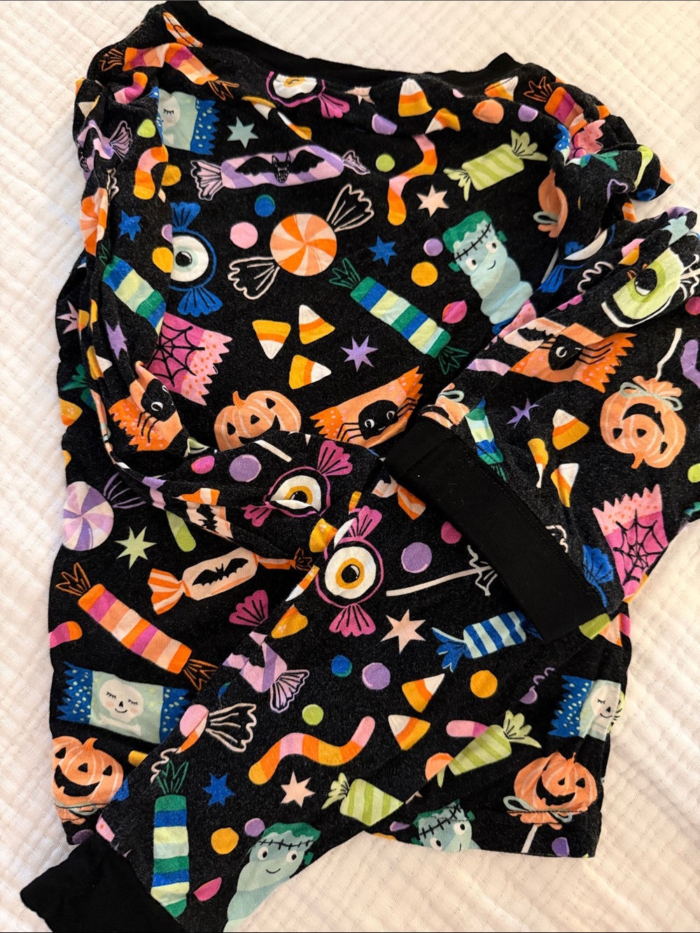 Little Sleepies Black Halloween Candy & Monsters Kids Pajama Set